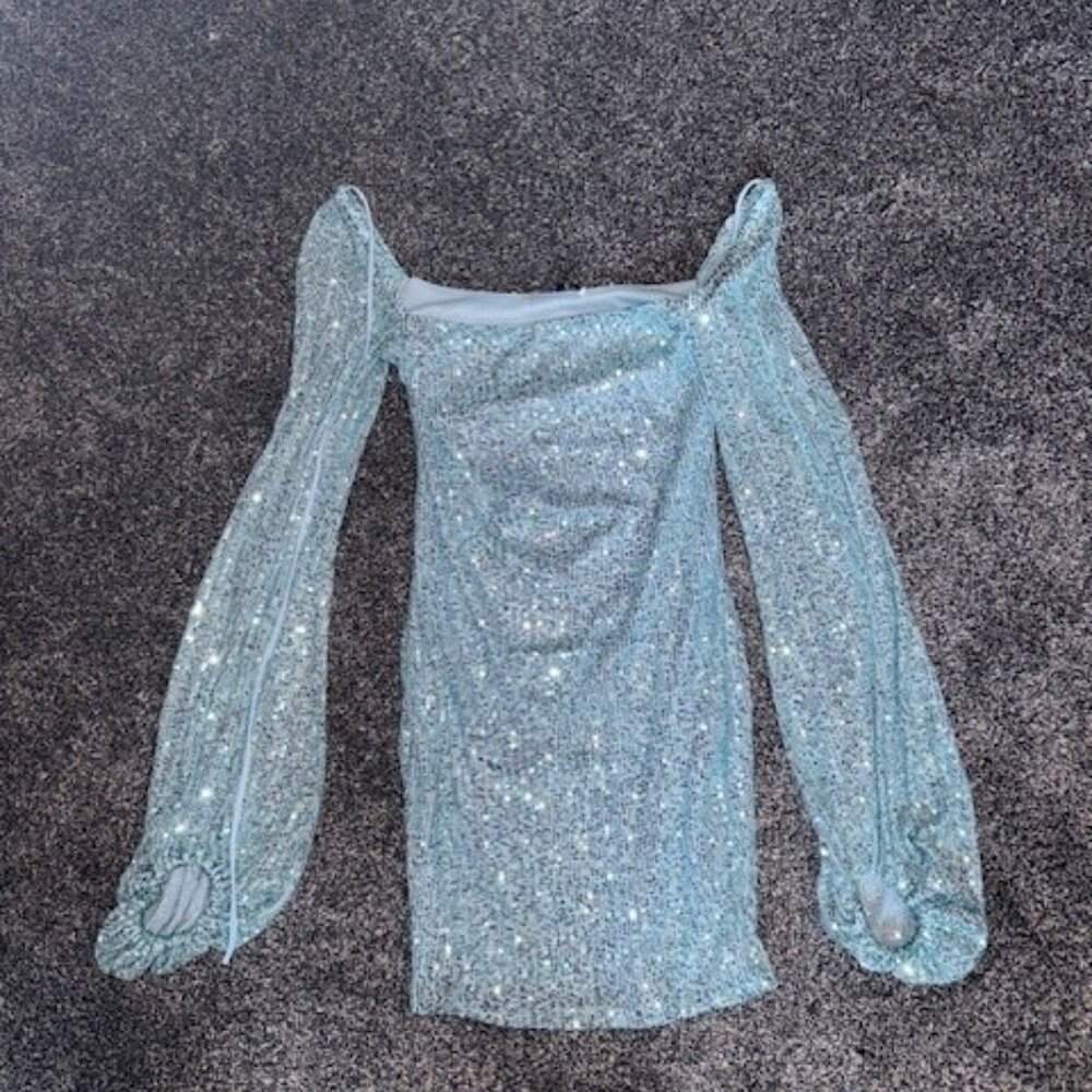Light Blue Sparkly Lucy in the Sky Dress Size Small